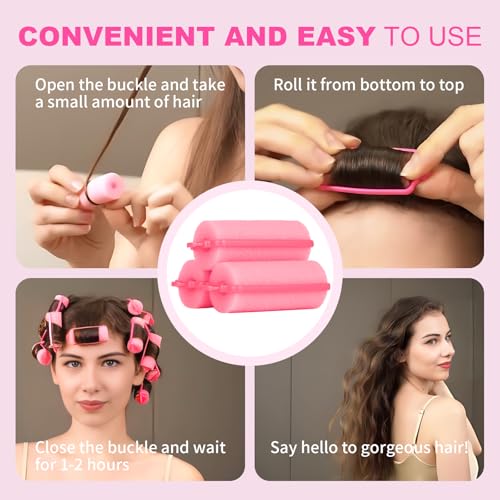36-Pack Foam Hair Rollers - Soft Sponge Curlers for Overnight Styling