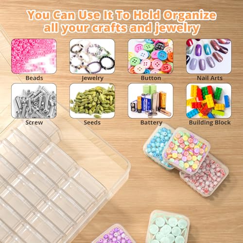Mathtoxyz Bead Organizer Box, 30Pcs Small Beads Organizers and