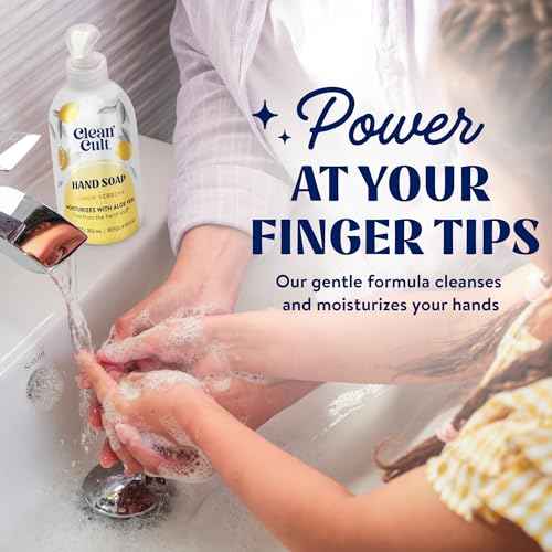 Cleancult - Lemon Verbena - Moisturizing Liquid Hand Soap - Refillable Aluminum Bottle - Made with Aloe Vera - Nourishes & Moisturizes Dry & Sensitive Skin - 12 oz - 3 Pack