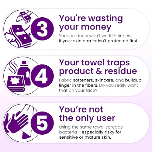 Clean Skin Club Healthy Aging Clean Towels¢ç XL, Smooths Fine Lines Wrinkles & Texture in 6 weeks, Treated for Extra Softness, Disposable Face Towels, Anti Aging Makeup Remover Dry Wipe, 50 count