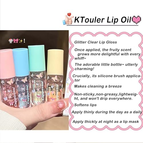 4Pcs Glitter Lip Gloss Set - Hydrating, Long Lasting Shine