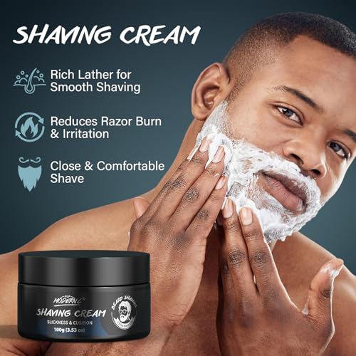 8Pcs Shaving Kit for Men Gift Basket for Christmas Birthday Father's Day Includes Pre-Shave Oil Shaving Cream After Shave Cream 10pcs Razor Blades Safety Razor Shaving Bowl Shaving Brush Beard Bib
