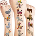 100 PCS Farm Animal Temporary Tattoos for Kids