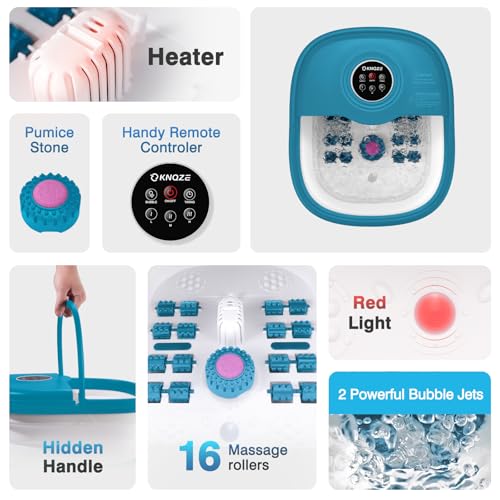 Collapsible Foot Spa Bath with Heat, Bubbles & Rollers