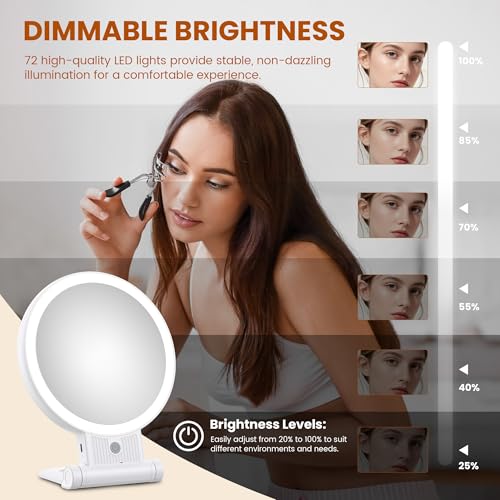 1X/30X Magnifying Makeup Mirror with Light, Rechargeable