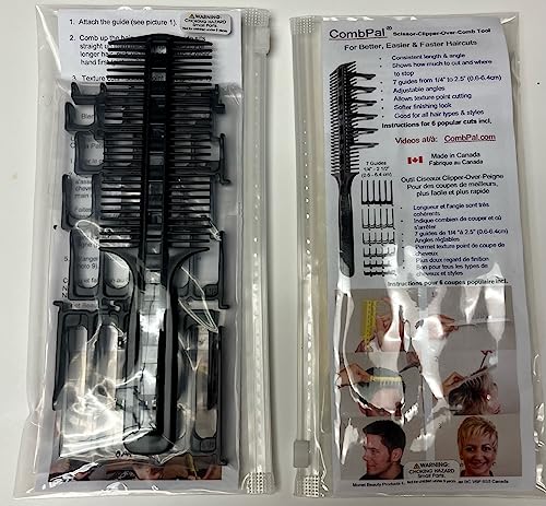 CombPal Hair Cutting Scissor Comb Set with 7 Guides