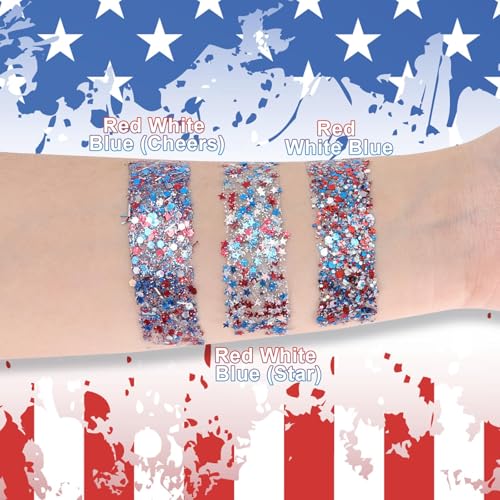 Red White Blue Glitter Stick for 4th of July