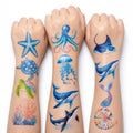 120 PCS Ocean Temporary Tattoos for Kids - Pre-Cut Sea Animal Stickers