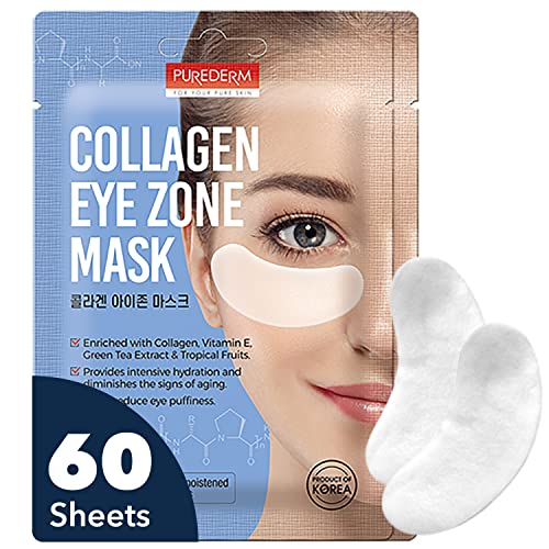 Purederm Collagen Eye Patches - 60 Count for Dark Circles