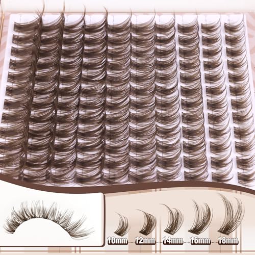 Mavphnee Brown Fairy Cluster Eyelash Extensions 10-18MM Natural Wispy Lashes