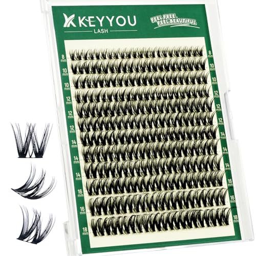 KEYYOU Flora D Curl Lash Clusters 8-18mm Mixed 132pcs