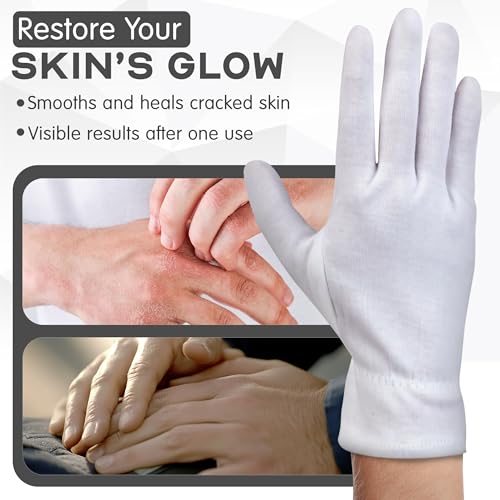 Overnight Moisturizing Cotton Gloves - 8 Pairs for Dry Hands