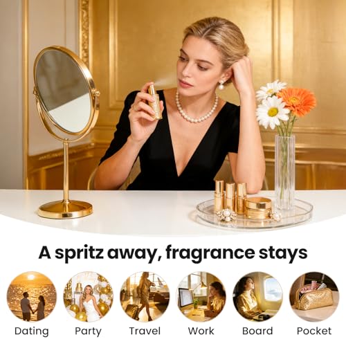 Travel Perfume Bottle Refillable 3PCS, Leak-Proof TSA Perfume Travel Bottle, Luxury Refillable Perfume Atomizer Portable Perfume Sprayer for Women & Men