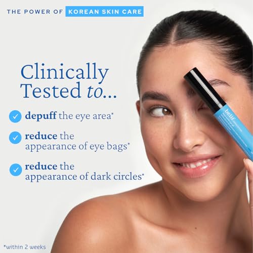 belif Aqua Bomb Cooling Eye Gel - Caffeine & Hyaluronic Acid for Puffiness & Hydration, Niacinamide & Vitamin C for Dark Circles, Adenosine & Collagen for Plumping, Korean Skin Care