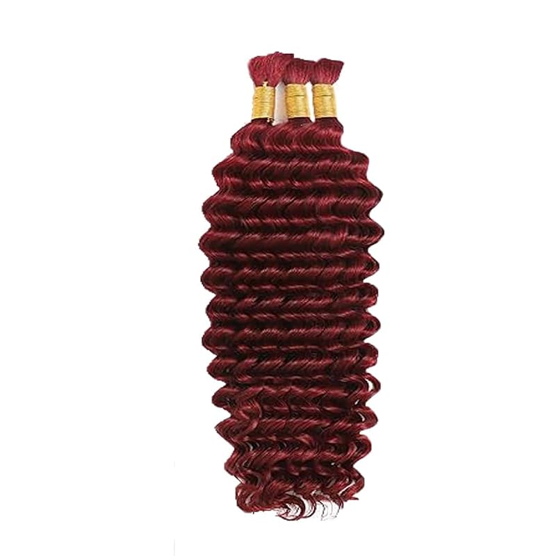 #99J Burgundy Deep Wave Human Hair Bundles 3x 30" 50g