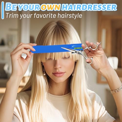 DIY Hair Cutting Scissors Set with Guides & Clips for Bangs & Layers