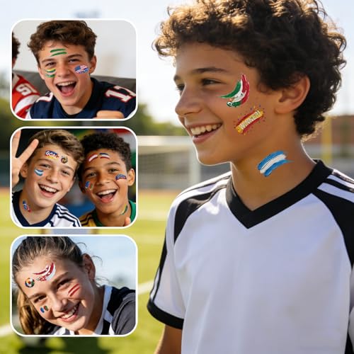 45 Pcs Soccer Temporary Tattoos for Kids & Adults