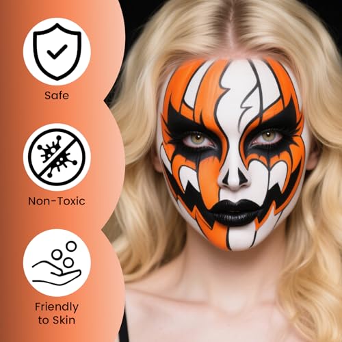 Oil-Based Face Paint Kit with Brushes - Halloween Cosplay SFX