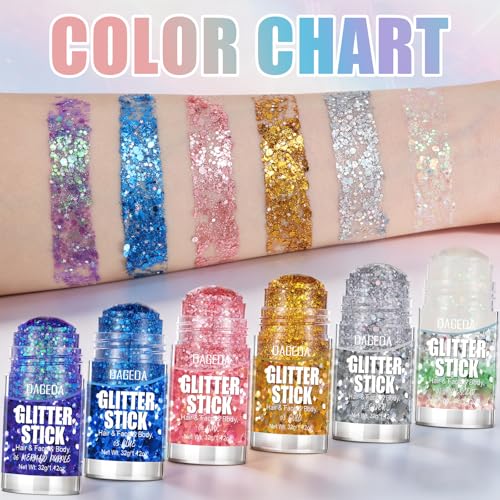 Blue Glitter Stick - 32G Holographic Shimmer Face & Body Makeup
