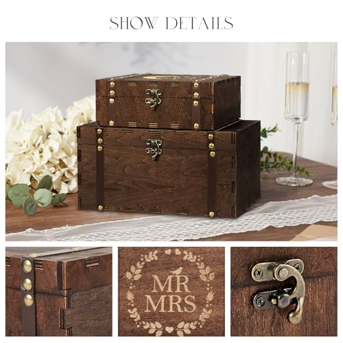 Large Mr & Mrs Wedding Keepsake Box | Vintage Wooden Memory Box