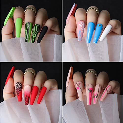Teenitor Acrylic Press On Nail Art Starter Kit with 600 Clear Coffin Tips