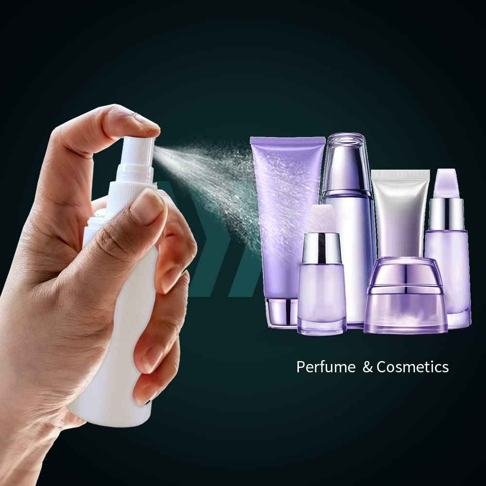 ILILIC Choice 5 Pack Plastic Spray Bottles Travel Spray Bottle Reusable Empty Plastic Spray Bottle Double Cap Protection Perfume Essential Oil Travel Cleaner Botanical Cosmetic Bottle. (100ML-White)