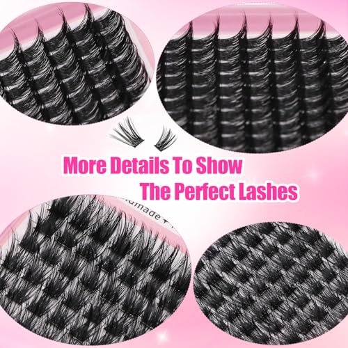 Sulv Lash Clusters 144pcs - D Curl Eyelash Extensions 8-20mm