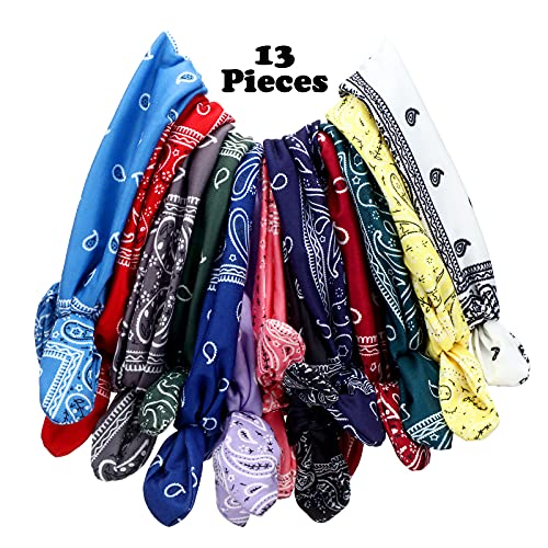 WILLBOND 13-Piece Rabbit Ear Headband Set for Women - Vibrant Colors