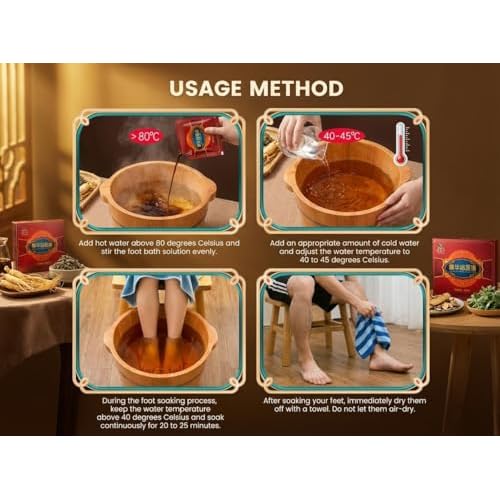 Herbal Foot Soak - 30 Sachets (300ml) | Plant-Based Formula for Odor Control & Itch Relief | Tibetan Herbal Blend to Support Circulation & Relaxation