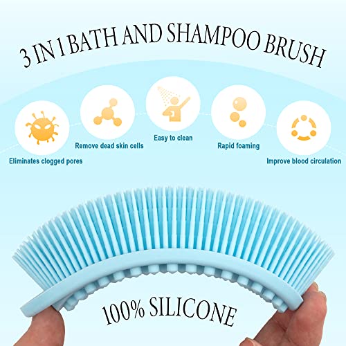 6 Pack Silicone Body Scrubber, Soft Silicone Loofah Exfoliating Body Scrubber Fit for All Kinds of Skin, Clean and Sanitary