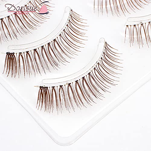 Brown False Eyelashes for Blonde Hair - 5-10mm Natural Lashes (4 Pairs)