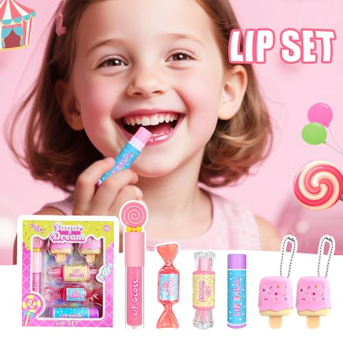 M&U Candy Lip Gloss Set 5-Piece Kids Makeup Kit