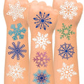 Winthrop 96 Pcs Snowflake Temporary Tattoos for Kids, Pre-Cut Winter Tattoos, Christmas Party Favors, Holiday Goody Bag Stuffers, Classroom Game Prizes