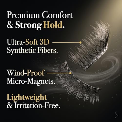 Magnetic Eyelashes Kit - 3D Reusable Lashes with Applicator