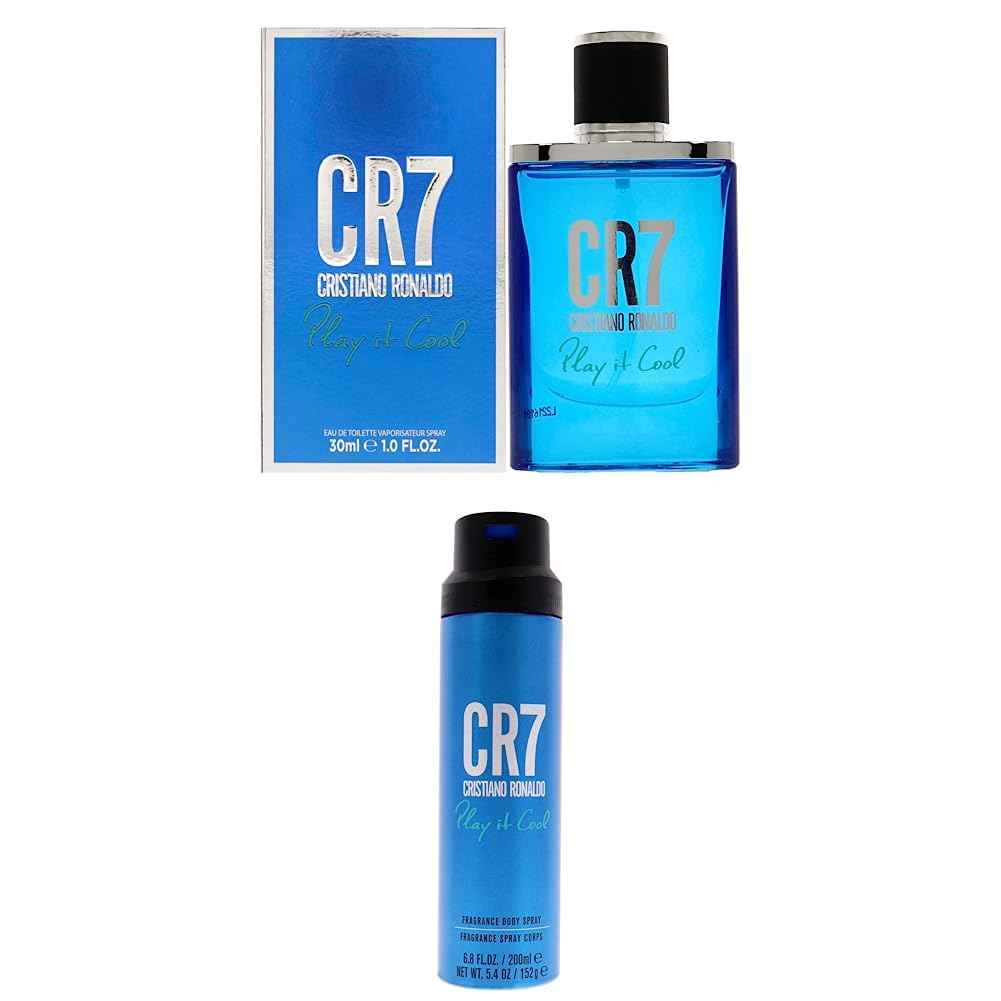 Cristiano Ronaldo CR7 Play It Cool Duo - Blends Bright Citruses And Aromatic Fougere Notes - Fresh, Invigorating And Sensual - Light Enough For Everyday Wear - Masculine Fragrance - 2 pc EDT Spray