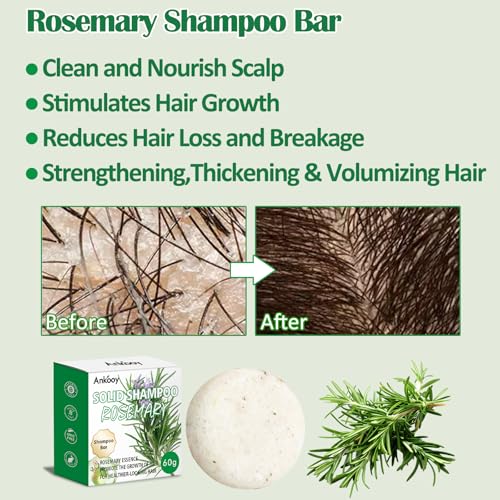 Rosemary Oil Shampoo & Conditioner Bars Set, Hair Growth