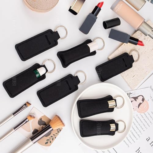 AUEAR, 10 Pack Lip Balm Sleeves Lipstick Holder Chapstick Keychain Holders Gloss for Women and Girls