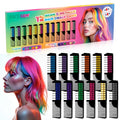 Hair Chalk Combs 12 Neon & Metallic Colors - Easy Washable