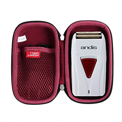 Hermitshell Hard Travel Case for Andis TS-1 17235 Pro Foil Lithium Titanium Foil Shaver (Outer Black and Inner Red)