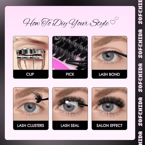 SOFENIDA 60D 80D Thick Lash Clusters 10-18mm DIY Eyelash