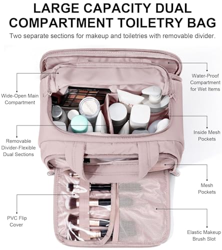 Bagstellar Large Travel Toiletry Bag for Women - Quilted Makeup Organizer