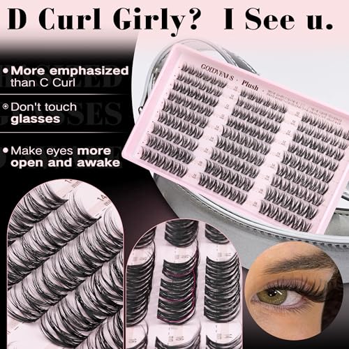 Goddvenus D Curl Plush Lash Clusters - Natural Wispy Extensions