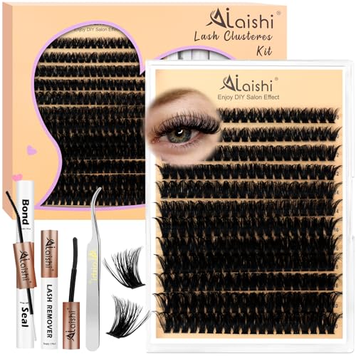 Lash Clusters Kit 80D - 240pcs Fluffy D Curl with Bond, Seal & Remover