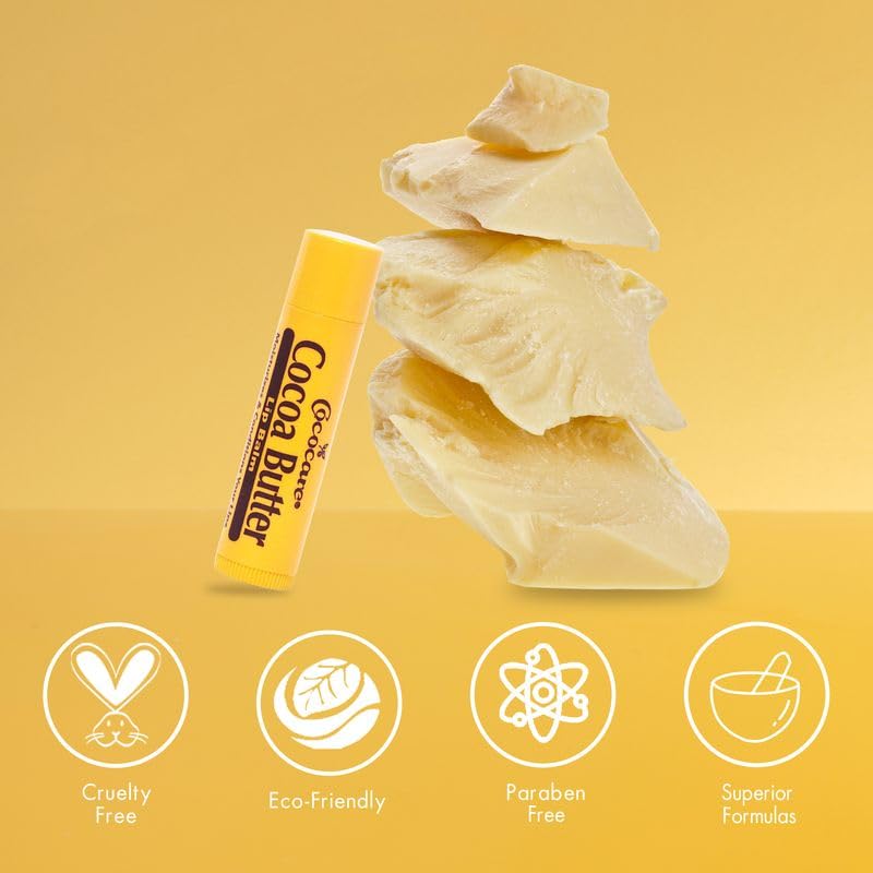 Cococare Cocoa Butter Lip Balm - The Little Yellow Stick - Conditions & Protects Lips with Hydrating Formula - Light Scent of Cocoa Butter - 0.15oz (10 Sticks)