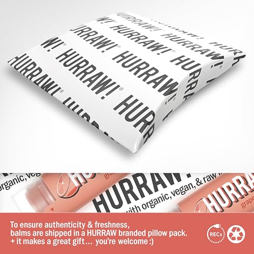 Hurraw! Grapefruit Lip Balm, 2 Pack: Organic, Certified Vegan, Cruelty and Gluten Free. Non-GMO, 100% Natural Ingredients. Bee, Shea, Soy and Palm Free. Made in USA