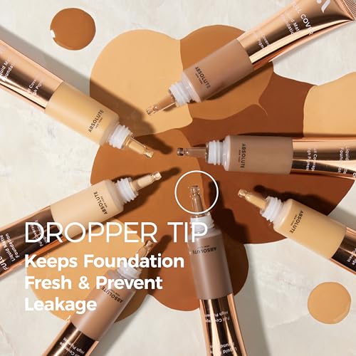 Absolute New York MFFD02 Full Cover Liquid Matte Foundation; Creamy Oil Free Formula with Dropper Tip; Natural Matte Finish