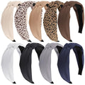 Knotted Headbands for Women, 9-Piece Set with Leopard Print