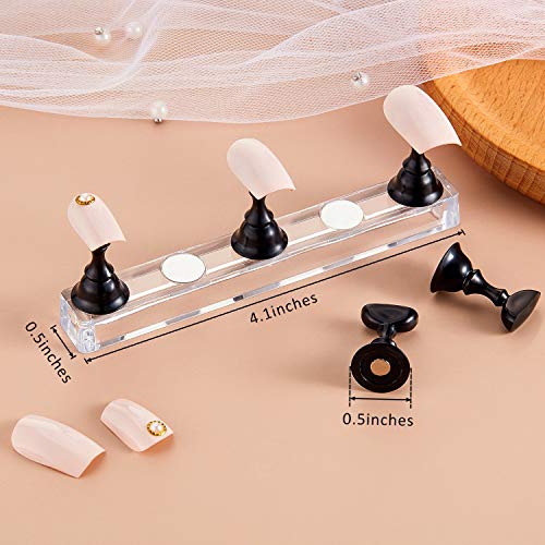 Blulu Magnetic Nail Stand Holder Set for Press-On Nails – 2 Pack, Black