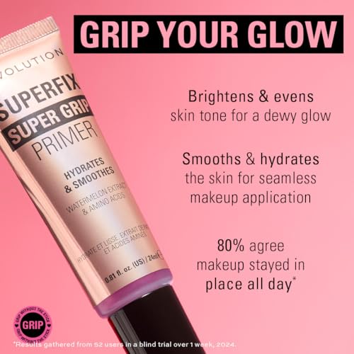 Revolution Superfix Grip Primer - Hydrating Gel Makeup Primer, 0.81 fl oz