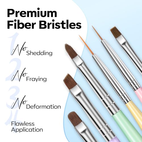 Modelones Gel Polish Nail Art Brushes Set - 6pc Professional Dotting Tools